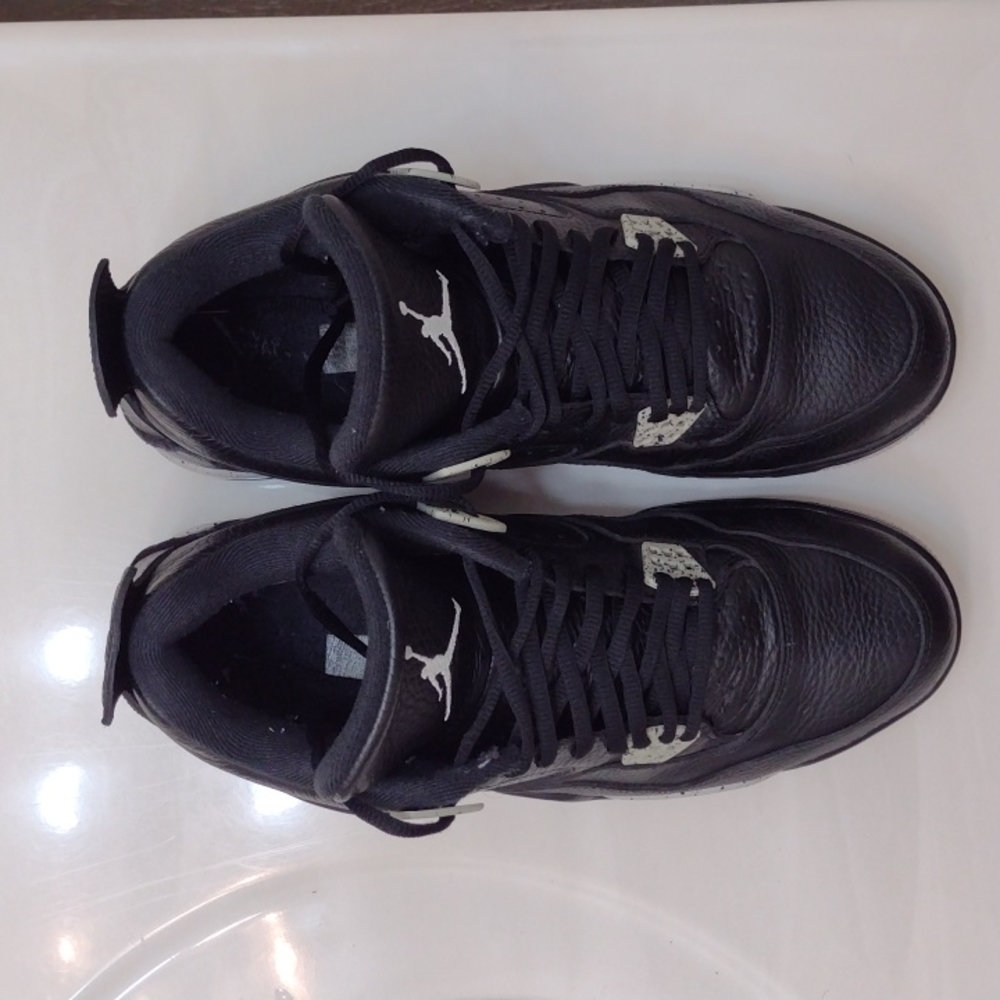Air Jordan 4 Retro Black Oreo Tech Grey LS Mens Sneakers 314254-003 Size 12 - Picture 14 of 14